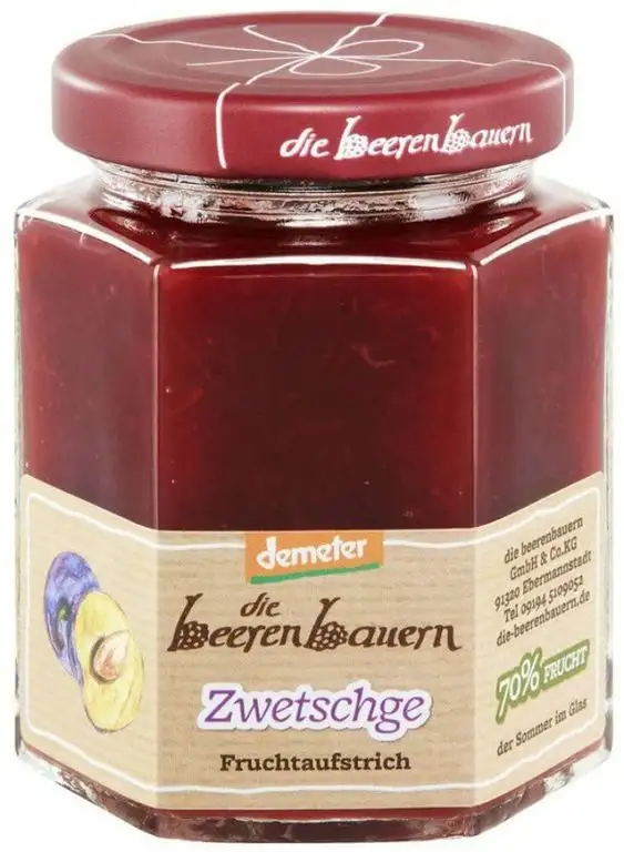 Die Beerenbauern Bio Zwetschge Fruchtaufstrich (6 x 200 gr)