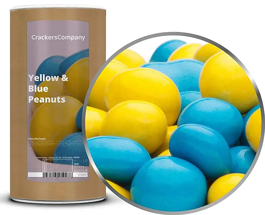 1 x 950g Erdnüsse in Vollmilchschokolade GELB & BLAU vegetarisch