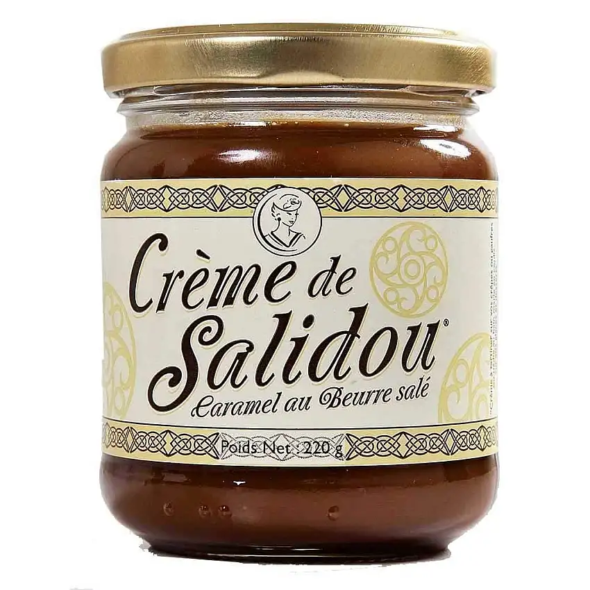 La Maison d Armorine, gesalzene bretonische Karamellcreme mit Butter, Brotaufstrich, Karamell, Creme Caramel, Salidou, 220 g