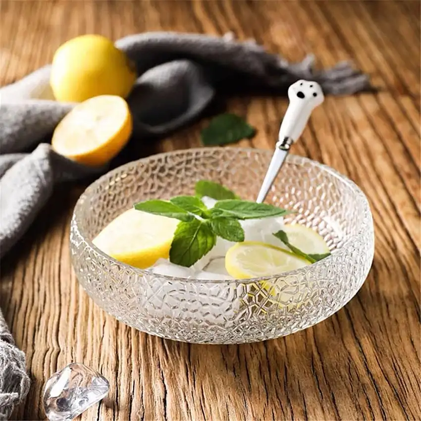 GJRFYJ 6-Zoll-Salatteller mit dunklem Farbverlauf, unterglasiertes Kristallglas, Abendessen, Obst, Salatteller, Desserttablett, Blumenform, Geschirr (Color : 6 Inches, Size : C)