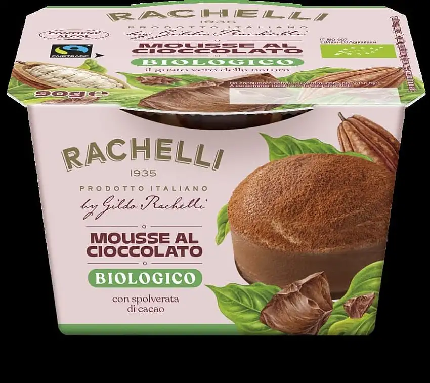 Rachelli Bio 90g BIO FAIR TRADE Frische Dessert TARTUFO Mousse au Chocolat (6 x 90 gr)