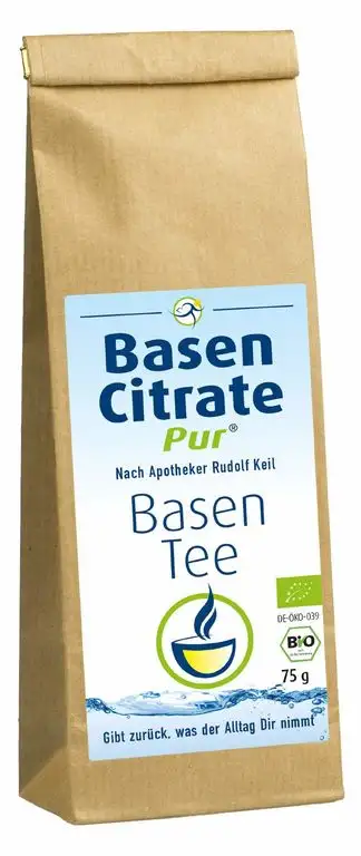 MADENA BasenCitrate Pur Basentee, basischer Kräutertee, 100% Bio lose Kräuter 75g für Basenfasten Entschlacken