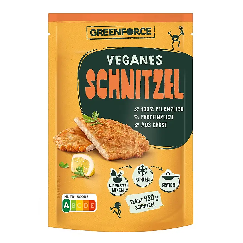 Veganer Fleischersatz von GREENFORCE | pflanzliches Schnitzel Pulver perfekt zum Panieren | Proteinreich, Glutenfrei & Vegan aus Erbsen | nachhaltiges Erbsenprotein Schnitzel
