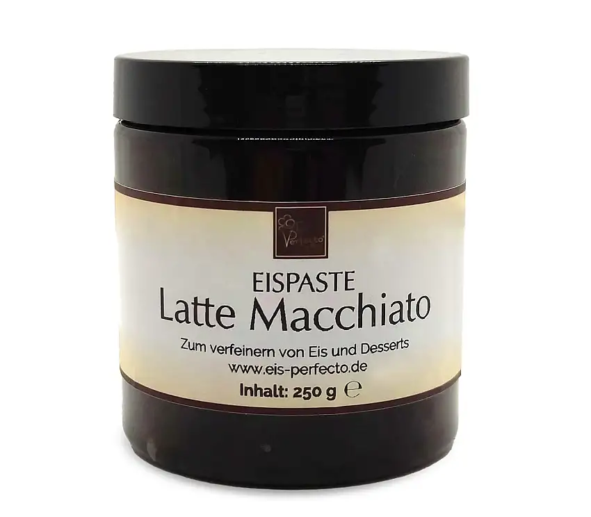 Latte Macchiato-Eispaste für köstliches aromatisches Eis » Auch zum Verfeinern von leckeren Desserts, Getränke, Pralinen Torten und vielem mehr » Inhalt 250 g
