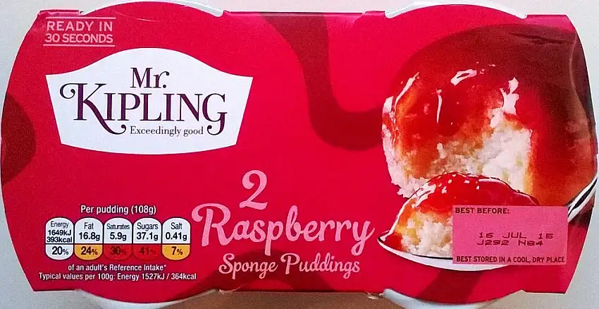 Mr Kipling Raspberry Sponge Puddings 2 Puddings