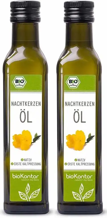 Bio Nachtkerzenöl 500ml (2x 250ml) nativ und kaltgepresst I 100% rein von bioKontor