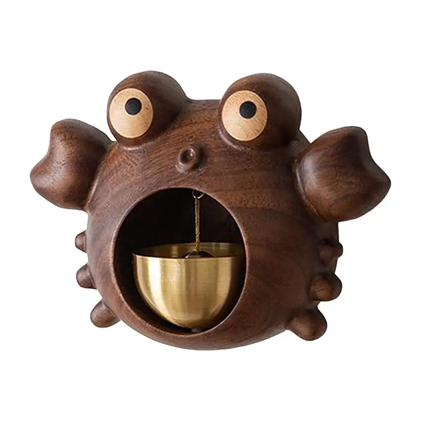 Krabben-Türklingel, Türklingel für Zuhause, Krabben-Ornament-Türklingel, dekorative Holzglocke, krabbenförmige Holztürklingel, Windspiel für Kühlschrank, VERRANDA, Garten, Restaurant, Hausklingel