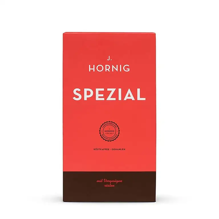 J. Hornig Kaffee gemahlen Spezial, 500g, mildes und schokoladiges Aroma, perfekt für Filterkaffee, French Press und Espressokocher