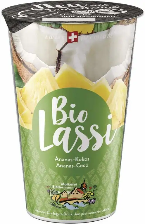 Molkerei Biedermann Bio Bio Lassi Ananas - Kokos (6 x 230 gr)