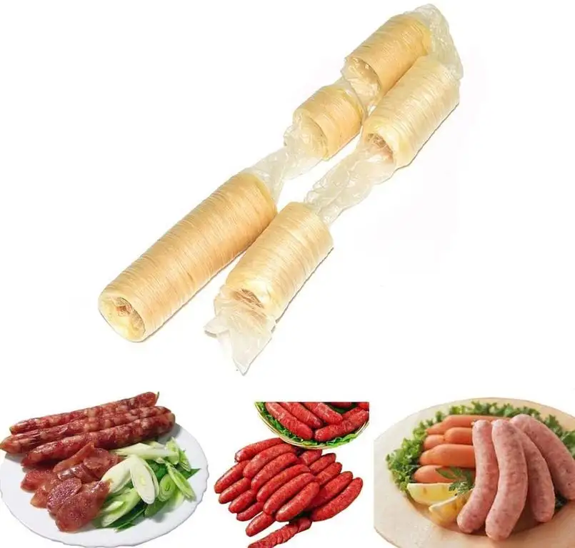 Wursthülle,Kunstdarm aus Sojaprotein,14M 26MM Hüllen für Wurst,Kunstdarm Schweine- und Schafdärme zur Herstellung von Bratwurst, Trockenwurst, Wurst, Hot Dog