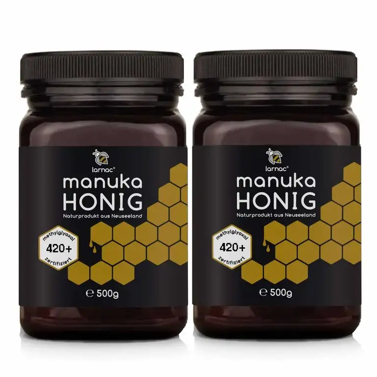 Larnac Manuka Honig MGO 420+ aus Neuseeland, 2x500g, Methylglyoxal zertifiziert