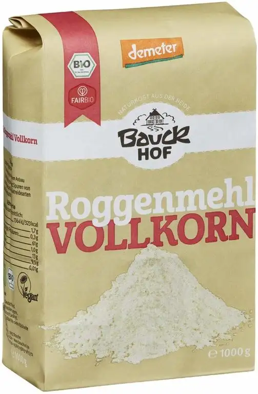 Bauckhof Bio Bauck Lichtkorn Roggenmehl Vollkorn (2 x 1000 gr)