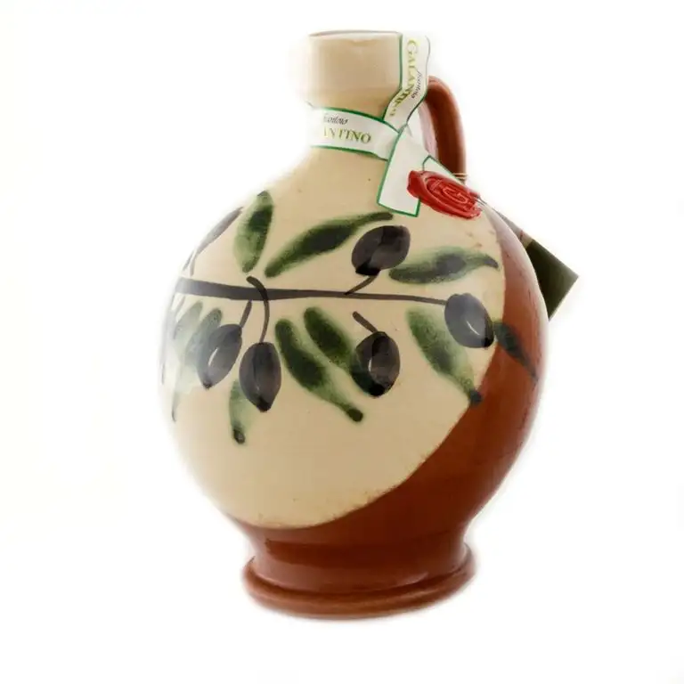 Handgemachter Keramiktopf “Robin” mit nativem Olivenöl 500ml