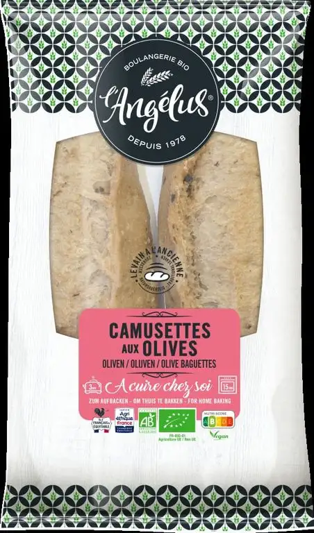 L angelus Bio Oliven-Baguettes zum Aufbacken (2 x 400 gr)