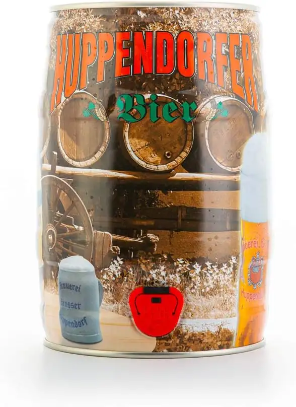 Huppendorfer Vollbier aus Franken Brauerei Grasser 5.0l Dose Partyfass