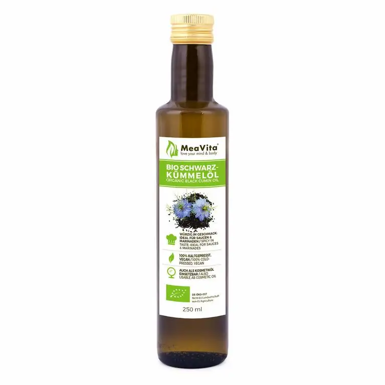 MeaVita Bio Schwarzkümmelöl, kaltgepresst, 1er Pack (1 x 250ml)