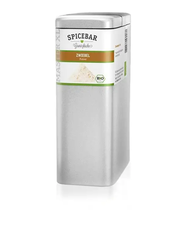 Zwiebelpulver (feines Granulat) in Premium Bio Qualität, 450g im Profi-Streuer