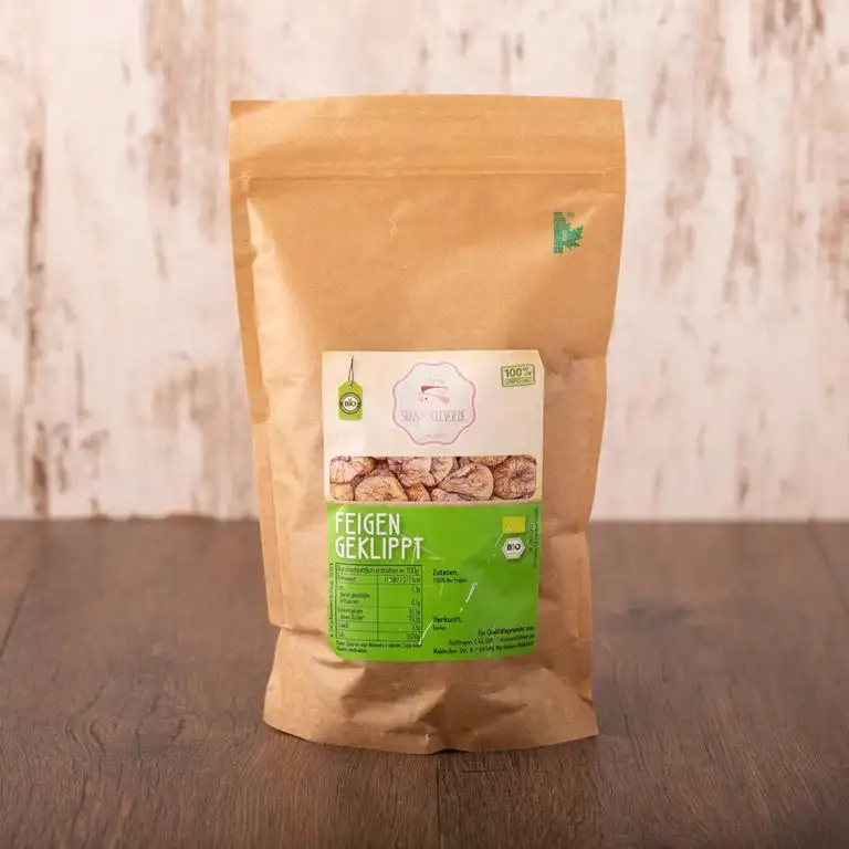 süssundclever.de® Feigen Bio | 1 kg | getrocknet, ungeschwefelt, ungezuckert | 100% hochwertiges Naturprodukt | plastikfrei und ökologisch-nachhaltig abgepackt | getrocknete Feigen