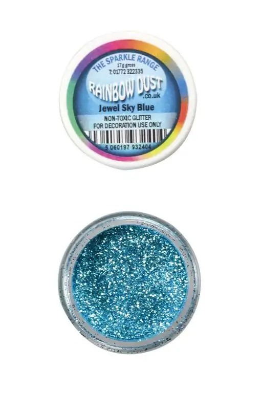 Rainbow Dust Sparkle Cake Decorating Glitter Jewel Sky Blue