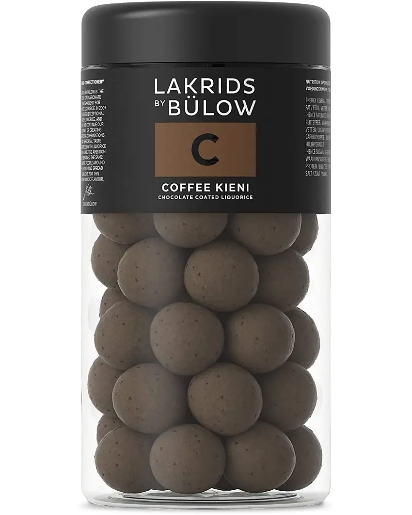LAKRIDS BY BÜLOW - C - Coffee Kieni - 295g - Dänische Gourmet Lakritz-Kugeln - Süßer Lakritzkern umhüllt von Milch-Schokolade und Kaffeebohnen - Süßigkeiten Geschenk für Lakritze Liebhaber