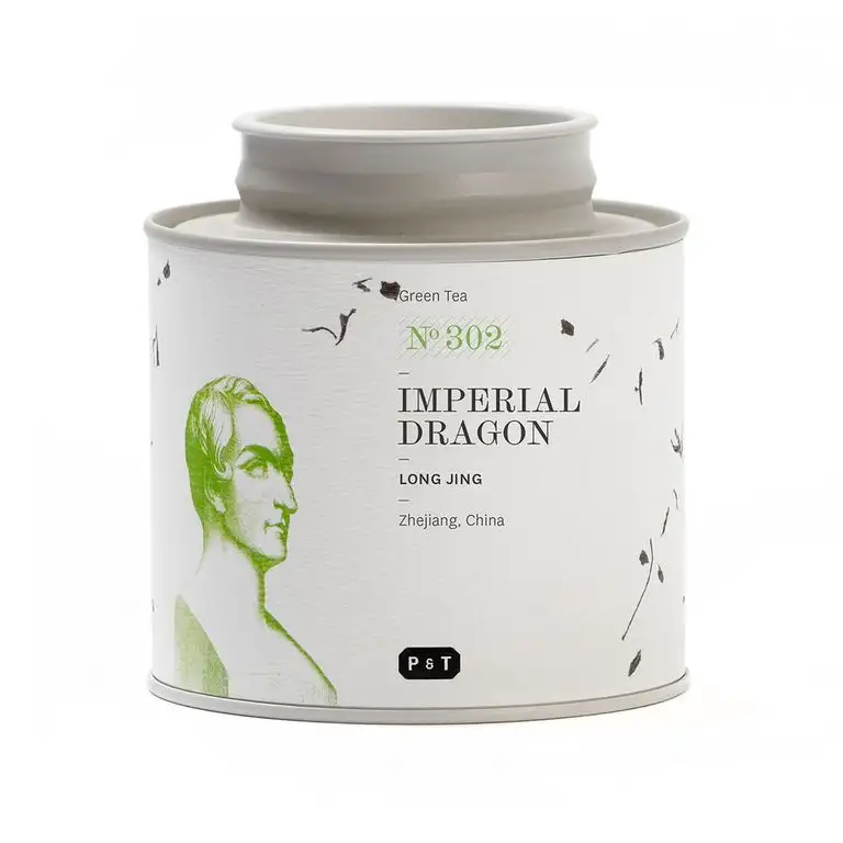 P & T Imperial Dragon, Loser Grüntee, Purer Long Jing aus China, Metalldose (80g / 2.8oz)