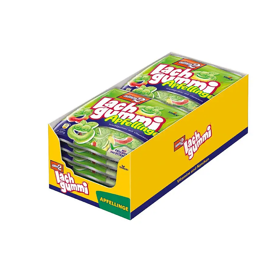 nimm2 Lachgummi Apfellinge (14 x 225g) / Fruchtgummi mit Fruchtsaft & Vitaminen