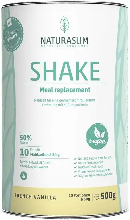 Naturaslim Diät Shake Mahlzeitersatz 100% vegan - der ideale Diät-Begleiter, mit Erbsenproteinisolat & Bio-Kürbiskernprotein (French Vanilla), 500 g
