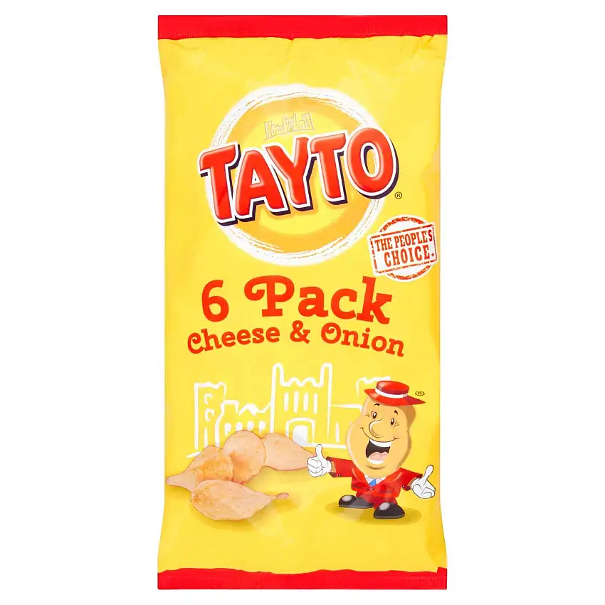 Tayto Crisps Käse und Zwiebeln, 6 Stück