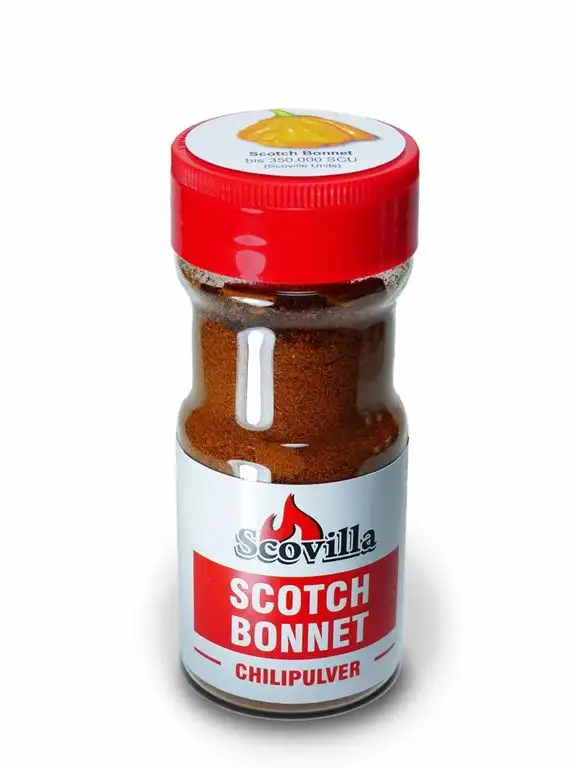 Scovillas Scotch Bonnet, Chilipulver im Shaker, 50g