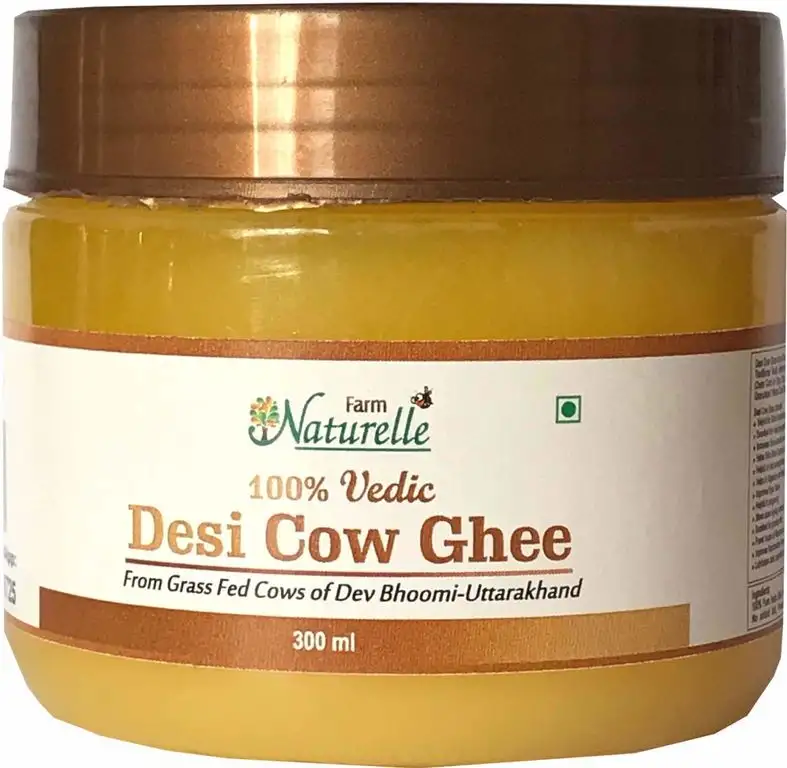 Farm Naturelle Desi Cow Ghee - 100 % Pure Ghee From A2 Milk - 300 ML (10.14oz)