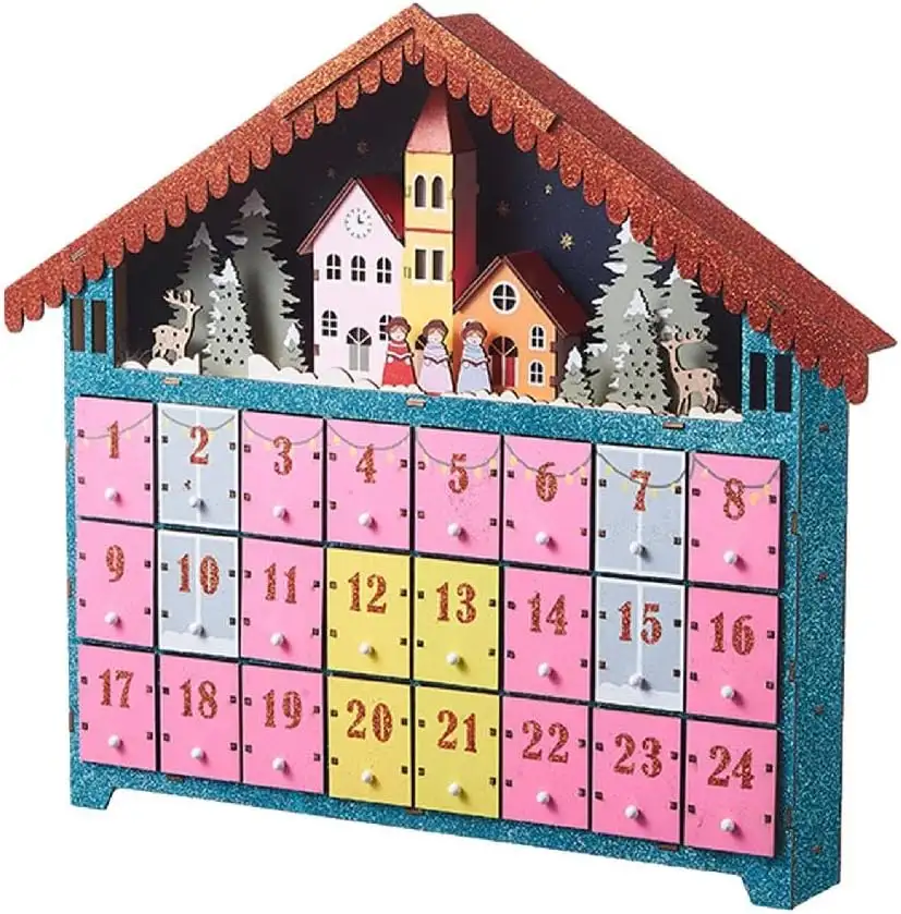 Weihnachten Holz Adventskalender Desktop Dekorative Haushalt Dekoration Für Hochzeit Schule Büro Schlafsaal Dekoration Dekorative Display