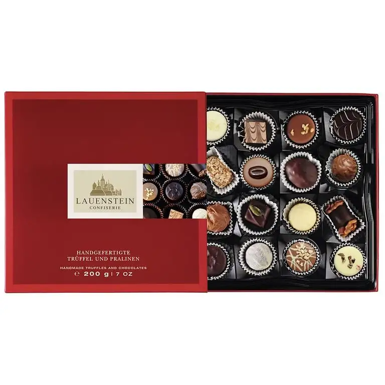 Lauensteiner Trüffel- und Pralinenspezialitäten | 200g in Geschenk-Schachtel | 16 Geschmacksrichtungen mit/ohne Alkohol