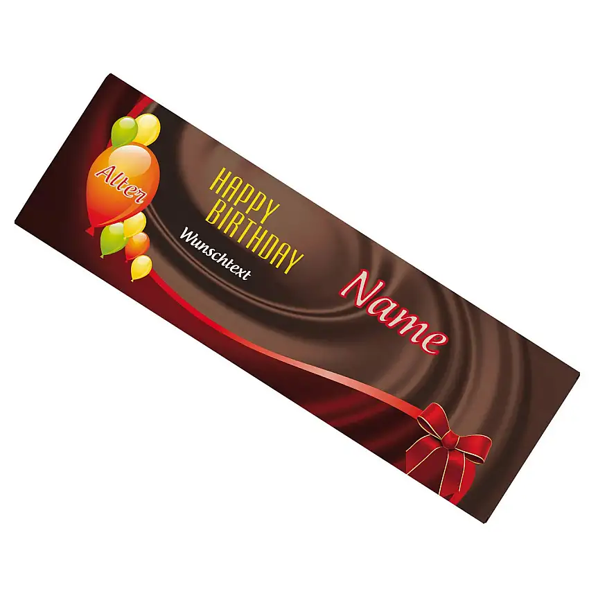 Herz & Heim® riesige Schokolade zum Geburtstag mit Wunsch- Alter, Name und Text 300g