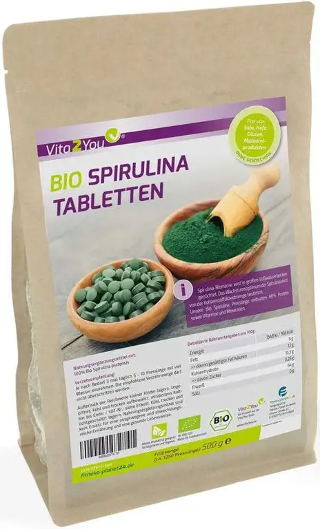 Bio Spirulina Tabletten 500g | 400mg pro Tablette | ca. 1250 Algen Presslinge | Aus Ökologischen Anbau | Rohkost im Zippbeutel