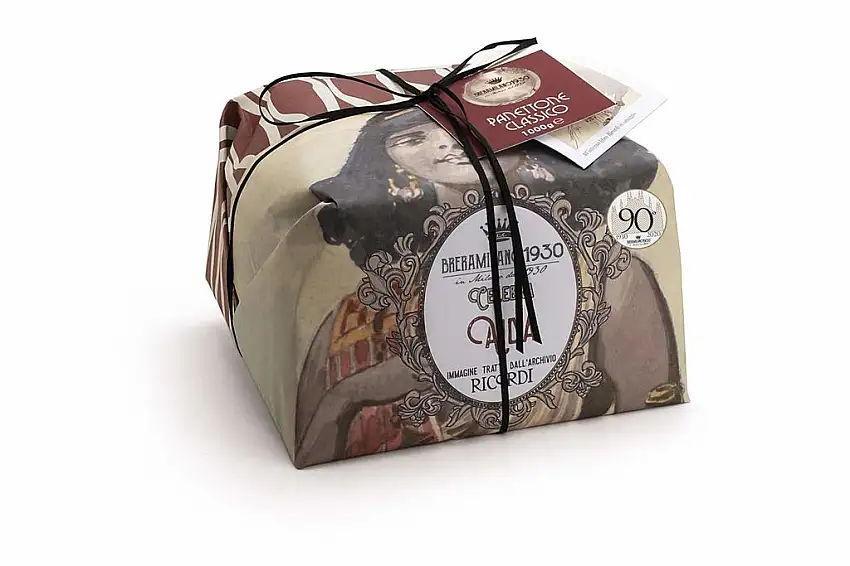 BRERA MILANO 1930 100% MADE IN ITALY PANETTONE RICORDI LINE Pastry Masters, klassisch und authentisch mit duftenden Rosinen und kandierten Süßigkeiten 1000gr.