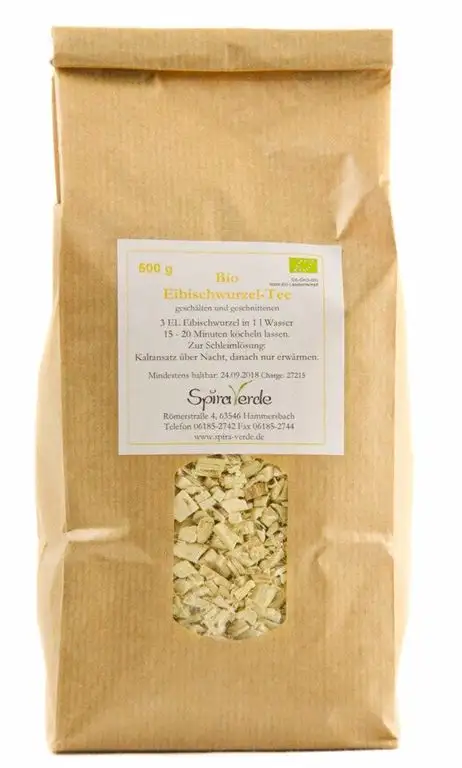 Spira Verde Bio Eibischwurzel-Tee Premium, geschält und geschnitten (100g / 500g)