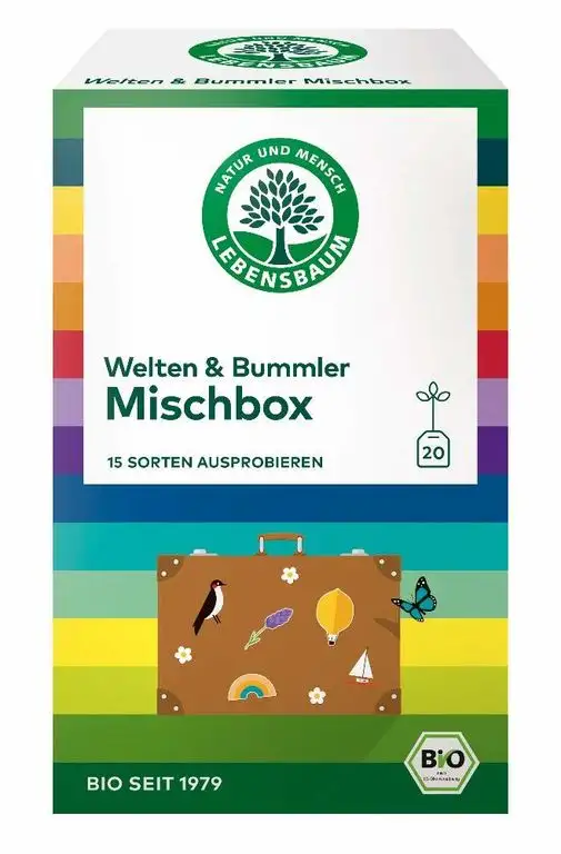NEW: Lebensbaum Bio Tee Welten & Bummler 15 Sorten zum Probieren, 3er Pack (3 x 37 g)