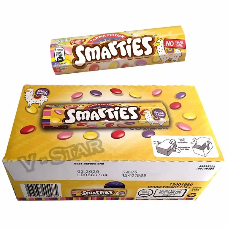New NESTLE SMARTIES LLAMA Edition 24 x 38g Tubes | 24 Tubes | Full Box | 03.2020