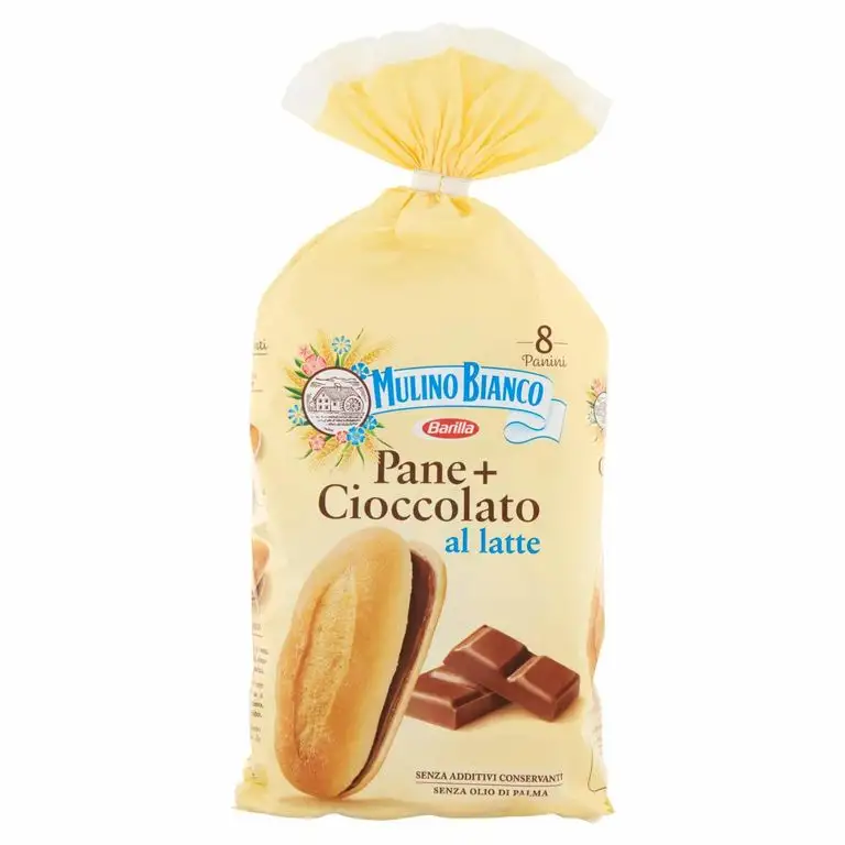 Mulino Bianco Kuchen pane + cioccolato 8x brot mit schokolade Schokoriegel 300g