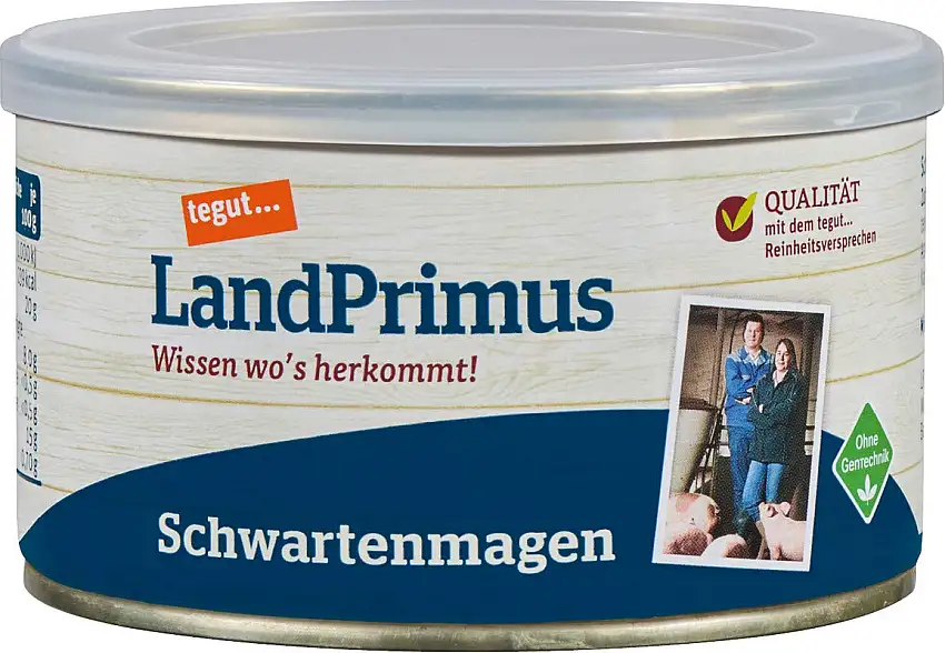 LandPrimus Schwartemagen ohne Gentechnik, wiederverschließbare Konserve, 400 g