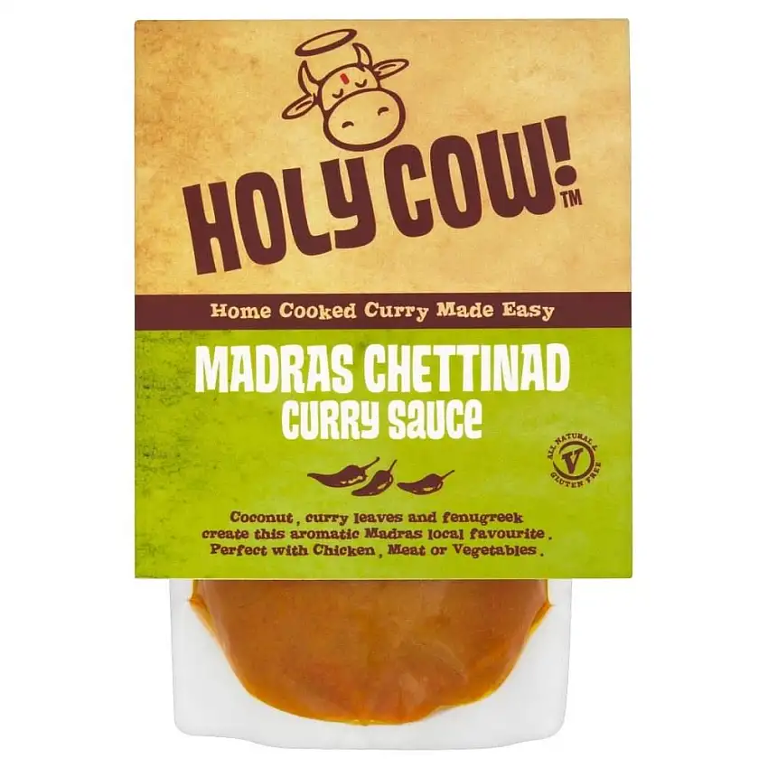 Holy Cow Madras Chettinad Curry Sauce (250 g) - Packung mit 2