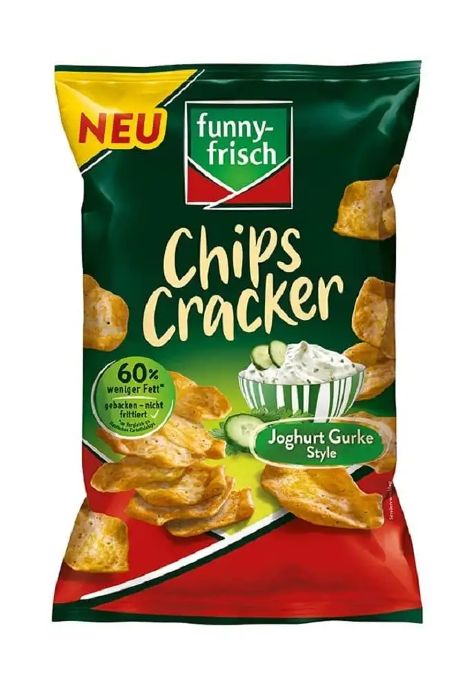 funny-frisch Chips Cracker Joghurt Gurke, 12er Pack (12 x 90 g)
