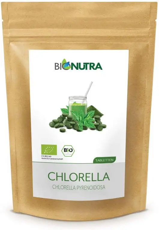 BIONUTRA® Chlorella-Presslinge Bio 1000 x 250 mg Tabletten, 100% rein & natürlich, rückstandskontrolliert, membrangebrochen, nach EU-ÖKO-Standard kultiviert und hergestellt, 250 g Großpackung