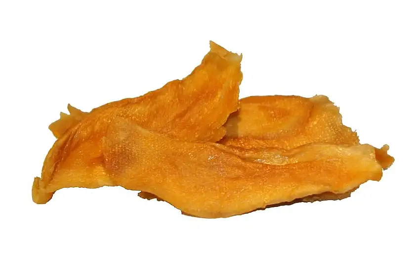 Mango Streifen getrocknet, ohne Zusätze, ohne Schwefel, ohne Zuckerzusatz, purer Fruchtgeschmack, exotische Trockenfrüchte, Mango zum Backen, im Müsli, als leckerer Snack - 500g