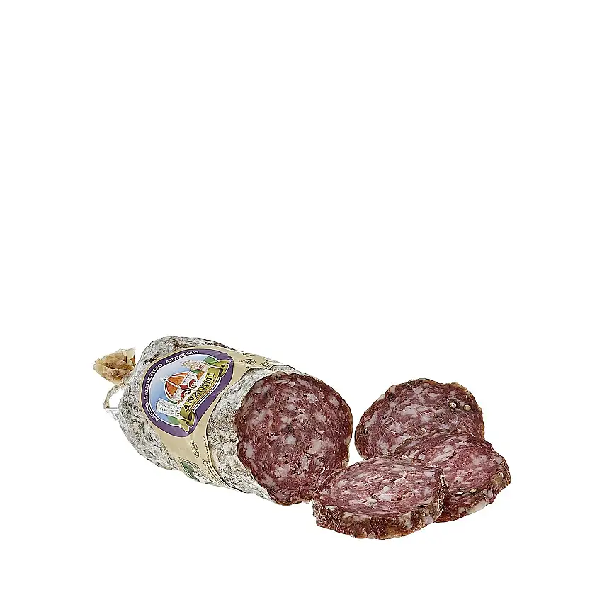 Salame Finocchiona | Toskanische Salami Finocchiona Igp 1kg | Salumificio Anzuini Firenze | Italienische Salami | Italienisches Schweinefleisch gereift in Naturdarm |