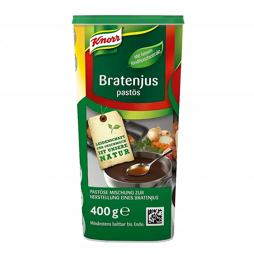 Knorr Bratenjus pastös (vielseitig anwendbar als klarer Bratensaft, Bratensoße und braune Soße) | 400g (1er pack)