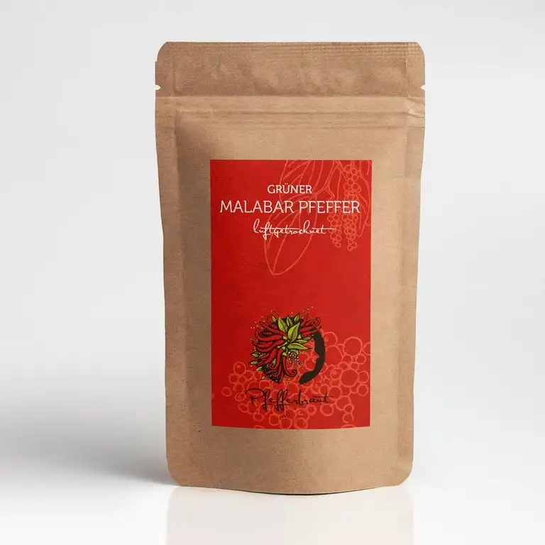 Grüner Malabar Pfeffer, 70g knusprig mit anhaltender warmer Schärfe, luftgetrocknet - Der Steakpfeffer