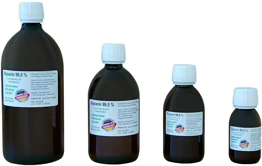 Glycerin 99,5% - 1000ml Glyzerin Glycerol rein pflanzlich vegan natürlich parfümfrei zum Herstellen von Lebensmittel Kosmetik