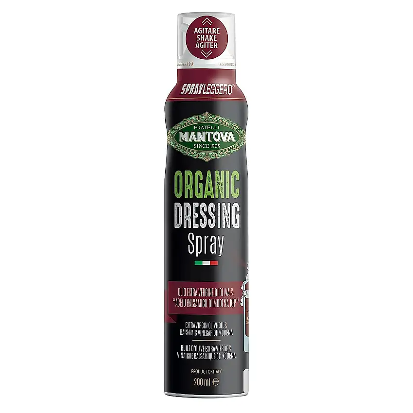 SPRAYLEGGERO BIO Dressing-Spray 200 ml - 100% Italienisch, BIO Olivenöl Extra Vergine Superior-Kategorie und BIO Balsamico-Essig aus Modena PGI in Praktischer Sprühflasche