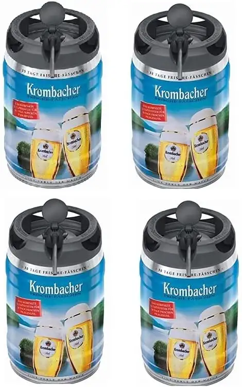 4 x Krombacher Pils Frische-Fässchen, 5 Liter 4,8% vol. Partyfass